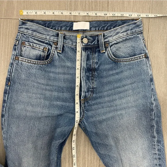 Boyish Tommy Jeans High Rise Straight Greed Wash Cotton Button Fly 26 Raw Hem - Picture 15 of 16